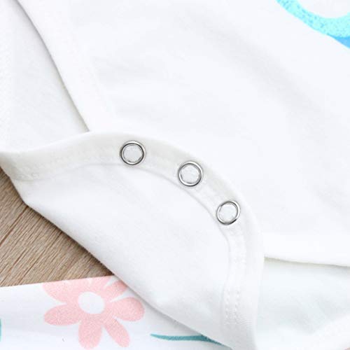 Honestyi - Juego de 3 piezas para bebés (3 unidades, diseño de conejo, manga larga, con flores, elástico, redondo, sombrero de combinación lindo, ropa casual, para niños, 3 – 24 meses), blanco,