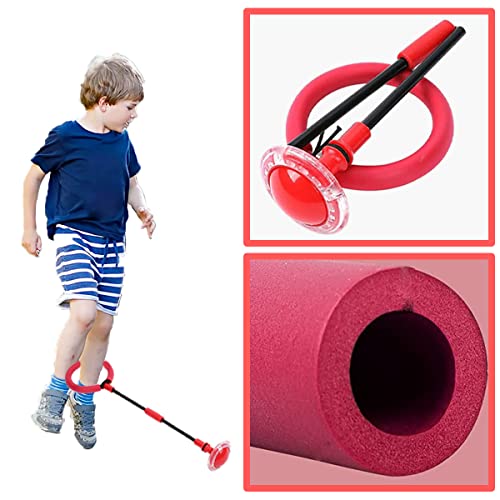 HONGECB Rueda oscilante Intermitente, Anillo de Salto Intermitente para niños, Colorida Flash Bola de Salto, Anillo de Saltar Parpadeante, Juego de Rebote al Aire Libre para Unisex, Rojo