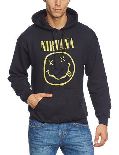 Hooded Sweatshirt (Unisex-L) Smiley (Black)