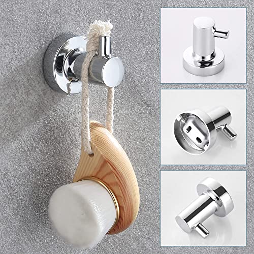 Hoomtaook Juego de 4 toalleros de baño cromados de Acero Inoxidable, Accesorios para baño Que Incluyen Dos toalleros, portarrollos y Anillo para Toallas, para Montaje en Pared