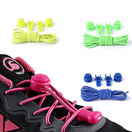 hopewey 6 Pares de Cordones elásticos con Sistema de cordón rápido Sistema de cordón rápido para una Comodidad única, Ajuste Agarre Fuerte - Fácil de Instalar (Coloreado)