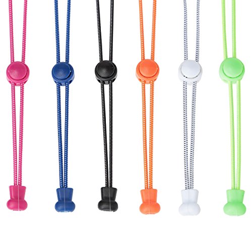 hopewey 6 Pares de Cordones elásticos con Sistema de cordón rápido Sistema de cordón rápido para una Comodidad única, Ajuste Agarre Fuerte - Fácil de Instalar (Coloreado)