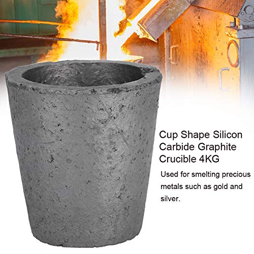 Horno De Grafito Fundición, Crisol de Grafito, Forma de Vaso, Grafito de Carburo de Silicio, Herramienta de Fusión de Crisol, para Fundir Metales Preciosos Como oro y Plata(4kg)