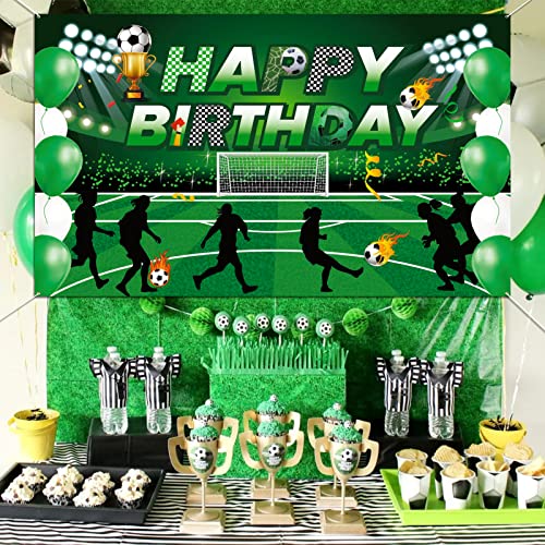 HOWAF Telón de Fondo de Fiesta de Cumpleaños Fútbol Cumpleaños Pancarta para Niños Cumpleaños Decoración de Fútbol Fondo de Foto de Campo de Fútbol Decoración de Cumpleaños Cabina de Foto Fondo