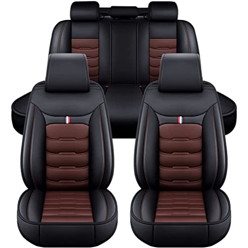 HOWENG Fundas Asiento Coche Juego Completo Personalizadas,para Sprinters 2018 2019 Asientos Traseros Delanteros Funda Protectora Cojines Accesorios Interior,D_Black+Coffee