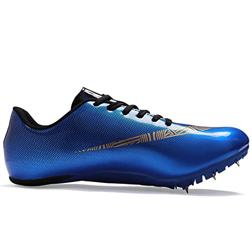 Hozuumo Zapatillas De Atletismo con Clavos, Zapatillas De Pista Y Campo para Hombre, Zapatillas para Carreras De Velocidad,Azul 40