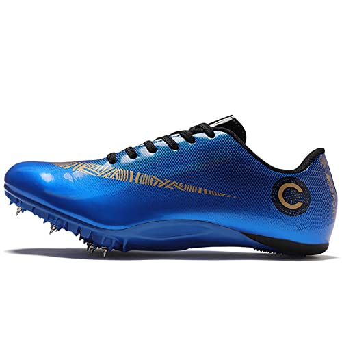 Hozuumo Zapatillas De Atletismo con Clavos, Zapatillas De Pista Y Campo para Hombre, Zapatillas para Carreras De Velocidad,Azul 41