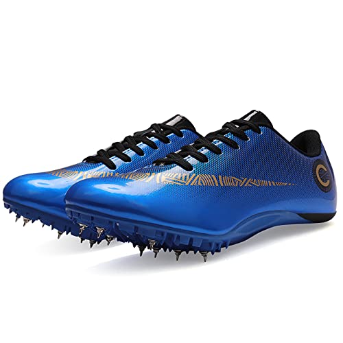 Hozuumo Zapatillas De Atletismo con Clavos, Zapatillas De Pista Y Campo para Hombre, Zapatillas para Carreras De Velocidad,Azul 41