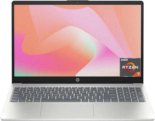 HP 15-fc0072ns - Ordenador portátil de 15.6" Full HD (AMD Ryzen 7 7730U, 16GB RAM, 1TB SSD, AMD Radeon Graphics, Sin Sistema Operativo) Plata - Teclado QWERTY Español