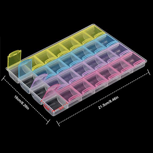 HQdeal Caja de Almacenaje,Caja Accesorios Diamond Transparente Organizador di Plastico para de surtido Joyería Accesorios pequeños DIY Uñas Artesanía Pintura de diamante 5D Ganchos de punto de cruz