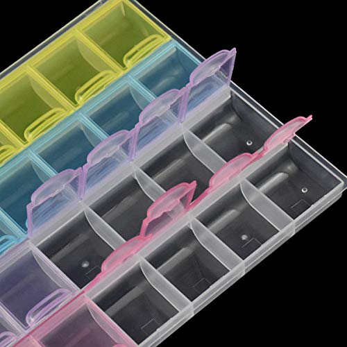 HQdeal Caja de Almacenaje,Caja Accesorios Diamond Transparente Organizador di Plastico para de surtido Joyería Accesorios pequeños DIY Uñas Artesanía Pintura de diamante 5D Ganchos de punto de cruz