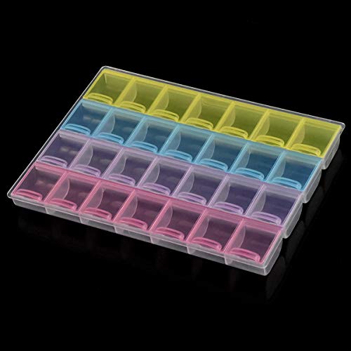 HQdeal Caja de Almacenaje,Caja Accesorios Diamond Transparente Organizador di Plastico para de surtido Joyería Accesorios pequeños DIY Uñas Artesanía Pintura de diamante 5D Ganchos de punto de cruz