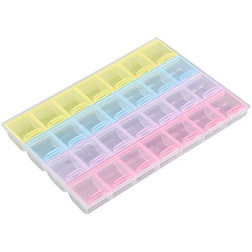 HQdeal Caja de Almacenaje,Caja Accesorios Diamond Transparente Organizador di Plastico para de surtido Joyería Accesorios pequeños DIY Uñas Artesanía Pintura de diamante 5D Ganchos de punto de cruz