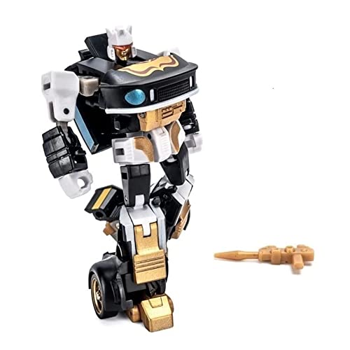 HQSGdmn Juguetes transformadores, Serie G1 Pocket War Third Party Robot De Deformación Pequeña H-2G Black Gold Jazz Dancer Personaje De Acción Modelo Toy-Height 8cm