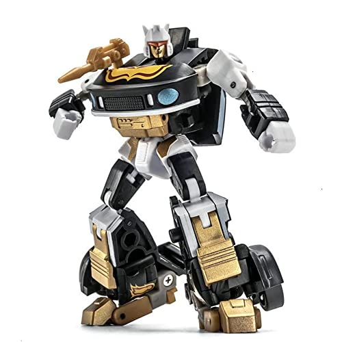 HQSGdmn Juguetes transformadores, Serie G1 Pocket War Third Party Robot De Deformación Pequeña H-2G Black Gold Jazz Dancer Personaje De Acción Modelo Toy-Height 8cm