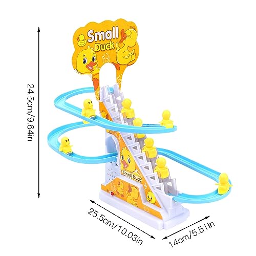 HRKVSK Juguete De Escaleras De Escalada De Pato Eléctrico, Juguetes Eléctricos de Patos, para escaleras de Pato, Juego de Juguetes con Luces, música de Pato, Carreras de Pato, montaña Rusa