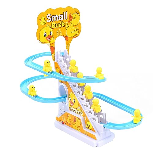 HRKVSK Juguete De Escaleras De Escalada De Pato Eléctrico, Juguetes Eléctricos de Patos, para escaleras de Pato, Juego de Juguetes con Luces, música de Pato, Carreras de Pato, montaña Rusa