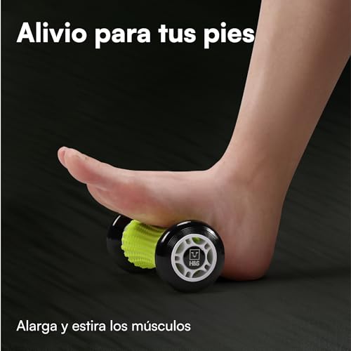 H&S Rodillo para Masaje de Pies para la Fascitis Plantar y el Dolor de Arco - Terapia de Masaje para Pies Contorneados - Alivia el Estrés - Masajeador para fascitis plantar