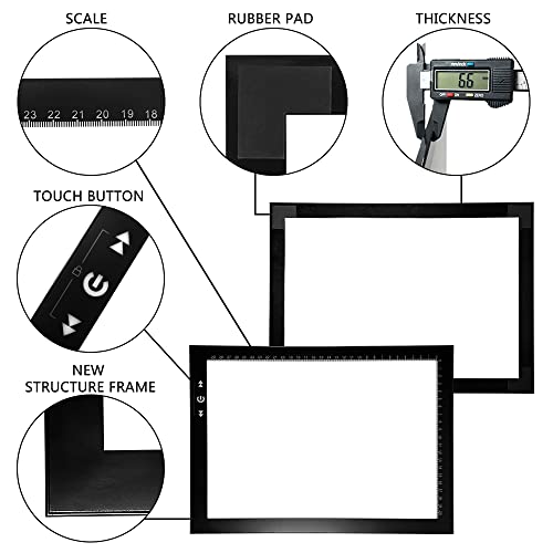 HSK A4 LED Mesa de Luz Dibujo Modos de bloqueo/desbloqueo Botón de atenuación táctil Súper brillo 7000 Lux