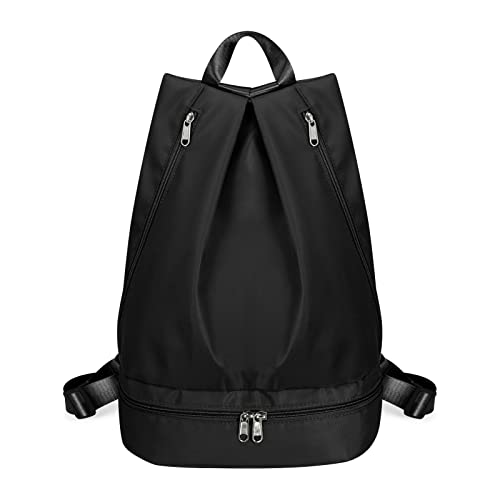 HUA ANGEL Nylon Impermeable Bolso Mochila Deportiva Mujer Casual MúLtiples Bolsillos Mochila Hombre Deportiva Con Zapatero Seca Y Mojada De NatacióN Gimnasio Yoga Viaje