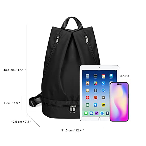 HUA ANGEL Nylon Impermeable Bolso Mochila Deportiva Mujer Casual MúLtiples Bolsillos Mochila Hombre Deportiva Con Zapatero Seca Y Mojada De NatacióN Gimnasio Yoga Viaje