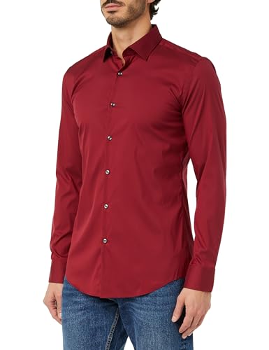 HUGO Kenno 50484023 Camisa, Dark Red 604, 44 para Hombre