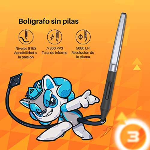 HUION Inspiroy H420X OSU Tabletas Gráficas, Lápiz óptico sin Batería de 8192 Niveles,Tableta de Dibujo de 4.17x2.6 Pulgadas Compatible con Windows/Mac/Android para Enseñanza en Línea