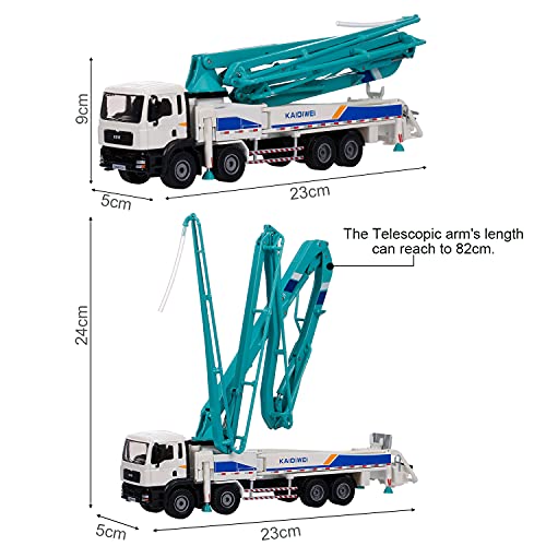 HUIOP 1:55 Modelo de camión de Coche de aleación Camión de Bomba de hormigón Adornos de Metal para Adultos Año Nuevo para,Concrete Pump Truck Alloy Model