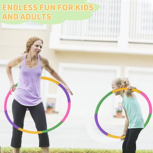 Hula Hoop Niña 2 Packs Hoola Hoop de Ejercicio Desmontable y Ajustable para Bailar, Gimnasia Ritmica, Perder Peso niños Niñas 3 4 5 6 7 8 9 años