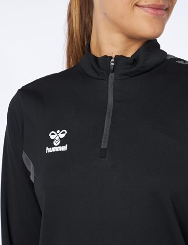 hummel hmlSUDADERA Authentic Media Cremallera Mujer Sudadera, Negro, L Femenino