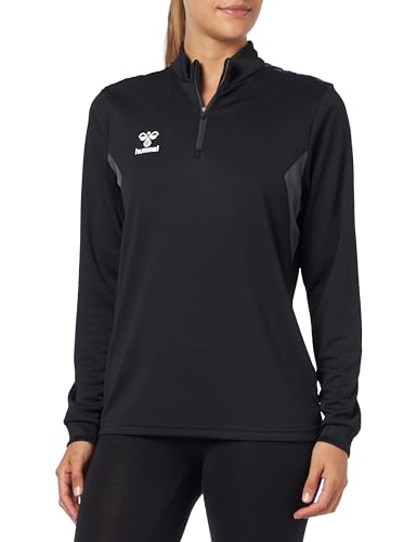 hummel hmlSUDADERA Authentic Media Cremallera Mujer Sudadera, Negro, L Femenino