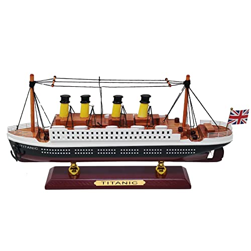 Humpie Maqueta de madera de nogal, barco, crucero Titanic 1912, decoración para el hogar, 30 cm de largo.