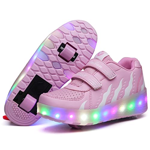 HUSKSWARE Zapatillas infantiles de 2 a 4 ruedas, para niños, niñas, fiestas, cumpleaños, Navidad,028 Rosa,34 EU,L-FBA-BZX028-626