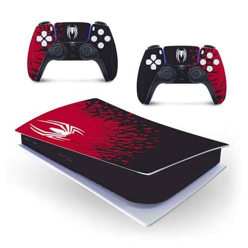 HYCARUS Spider - Man 2 PS5 Skin para Playstation 5 y PS5 DualSense Controller, Premium 3M Vinyl Cover Skins Wraps para Playstation 5 Disc Edition y PS5 Controller Skin Stickers (PS5 Disc Edition)