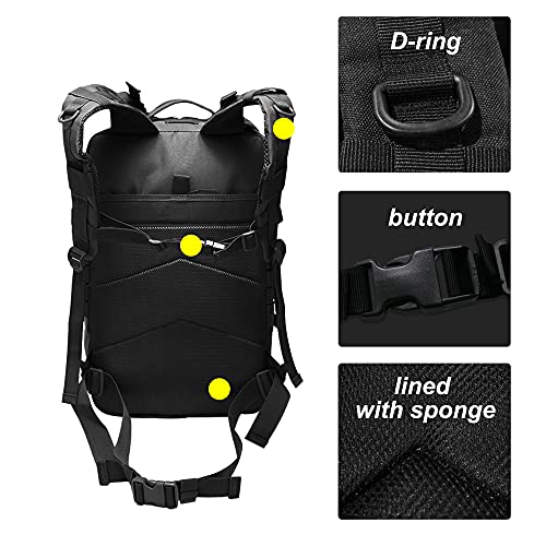 HYCOPROT Mochila Táctica Militar 40L Hombres Mujeres Mochila Gran Ejército Senderismo Mochila Molle Assault Pack para Senderismo Caza Camping Escalada Al Aire Libre (negro)