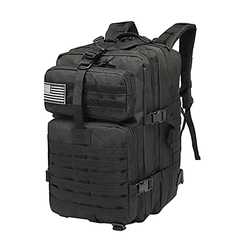 HYCOPROT Mochila Táctica Militar 40L Hombres Mujeres Mochila Gran Ejército Senderismo Mochila Molle Assault Pack para Senderismo Caza Camping Escalada Al Aire Libre (negro)