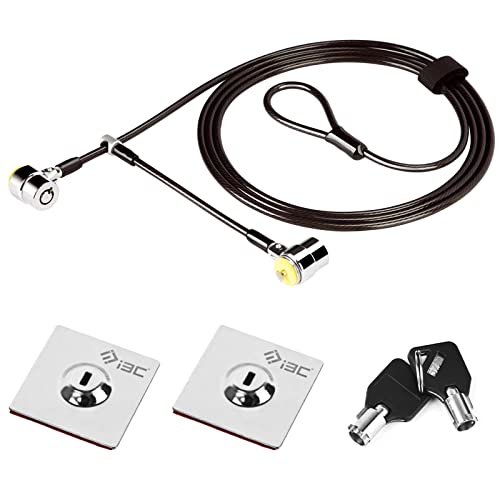 I3C Cable antirrobo para ordenador portátil, cable de seguridad antirrobo con combinación de 2,05 m de cable para ordenador portátil, PC y tablet LCD