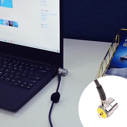 I3C Candado de Seguridad para Computadora Portátil con Cable de Combinación de Llave Digital de 4 Dígitos, Cable Antirrobo con Barril (1pc)(Plateado)