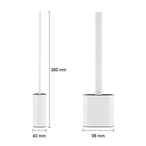 Ibergrif M34151-3 Escobillas y Portaescobillas de Inodoro, Cepillo y Soporte para WC, Silicona, Blanco