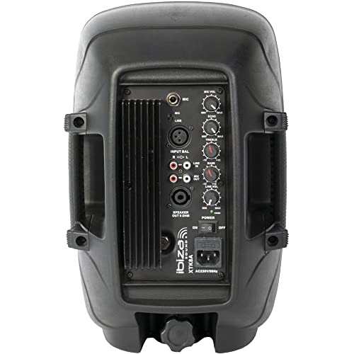 Ibiza - XTK8A - Sistema de Altavoces Activos Plug & Play de 8"/20cm con 200W RMS de Potencia - Tweeter de compresión, Sistema Bass Reflex, módulo Amplificador, entradas Line/Micro - Negro