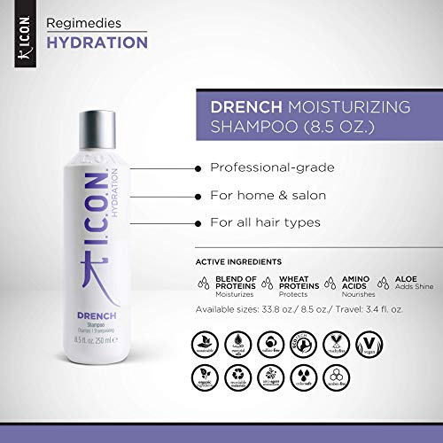 Icon Drench Shampoo Champú, Aromatic, 250 Mililitros