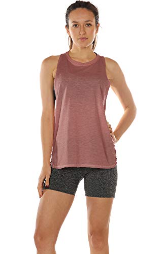 icyzone Camiseta Deportiva sin Mangas para Mujer, Camiseta Holgada para IR el Gimnasio, Hacer Yoga o Correr (S, Altrosa)