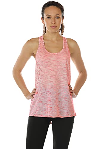 icyzone Camiseta sin Mangas de Suelta Racerback Fitness para Mujer para Yoga Correr -L-Roja