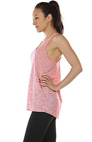 icyzone Camiseta sin Mangas de Suelta Racerback Fitness para Mujer para Yoga Correr -L-Roja