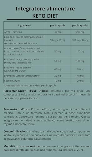 IDEALICA KETO DIET - fórmula metabolismo natural rápido en dieta cetogénica con coenzima Q10. 20 cápsulas.