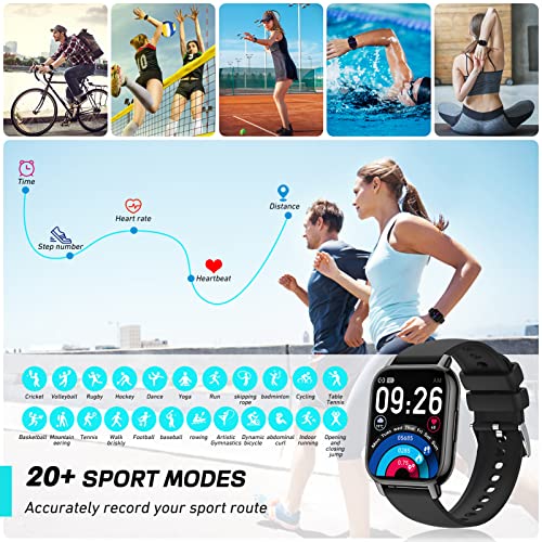 IDEALROYAL P66 Reloj Inteligente Hombre Mujer con Llamadas y Asistente Voz, 1.85" Smartwatch Deportivo con Pulsómetro Monitor de Sueño 24 Modos Deporte, IP68 Impermeable Smart Watch para iOS Android