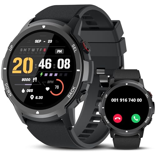 IDEALROYAL S52 Reloj Inteligente Hombre, 1.39" Smartwatch con Llamadas Bluetooth, Pulsómetro, Monitor de Sueño, Deportivos Impermeable IP68 Pulsera Actividad con 110+ Modos Deportivos para Android iOS