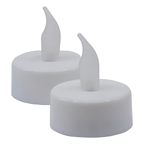 Idena 408982 - Velas de té LED, 2 piezas, velas eléctricas con luz parpadeante, pilas incluidas, decoración para bodas, fiestas, Navidad, Pascua, como luz de ambiente