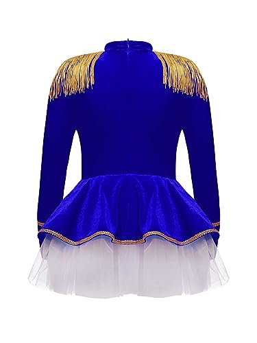 IEFIEL Maillot de Danza Ballet para Niña Leotardo Manga Larga Maillot de Gimnasia Rítmica Circo Maestro Ringmaster Costume Disfraz de Bailarina Fiesta Rendimiento 3-16 años Z Azul real 7-8 años