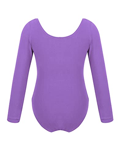 IEFIEL Maillot de Danza Ballet Para Niña Maillot de Gimnasia Ritmica Body de Danza Clásica Disfraz de Bailarina Niña Ropa Ballet Niña Morado 12 años